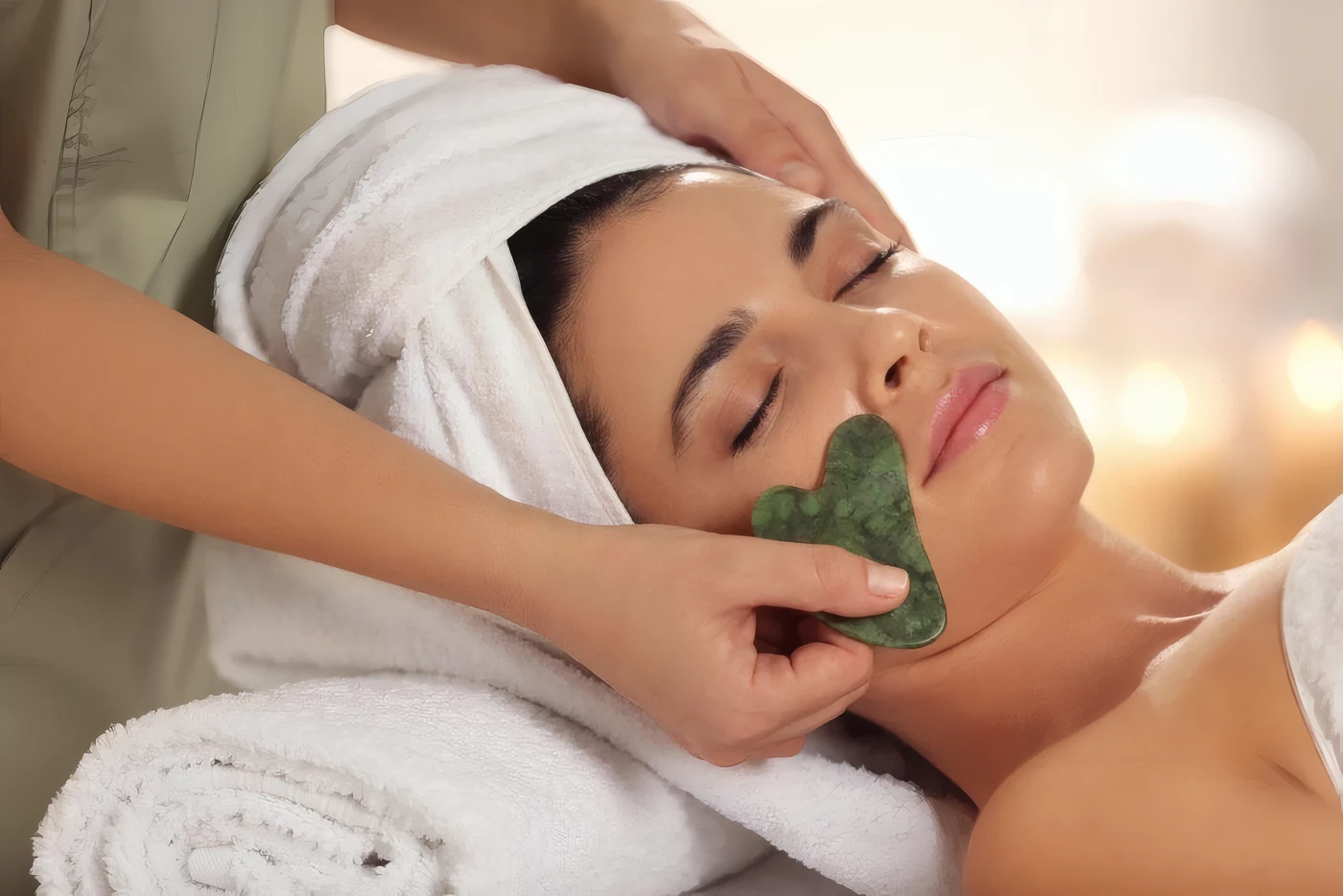 Massage du visage à la pierre de jade, formation Kobido à L'INSTITUT K Nancy