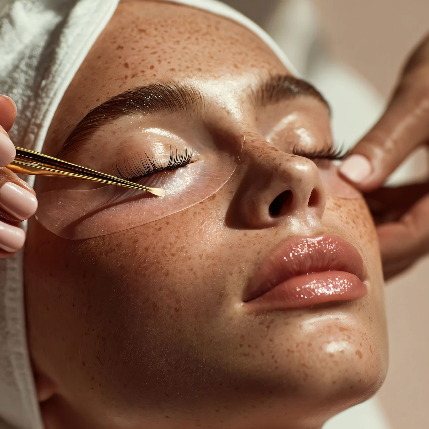 Rehaussement des cils à la pince sur patch, formation Korean Lash Lift à L'INSTITUT K Nancy