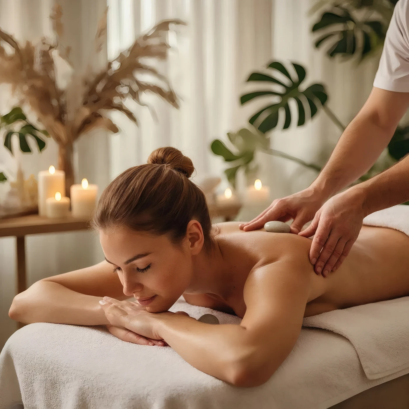 Massage du dos aux pierres chaudes, formation méthode OR'iginel à L'INSTITUT K Nancy
